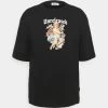 YOURTURN Oversize Unisex - T-Shirt Print - Black