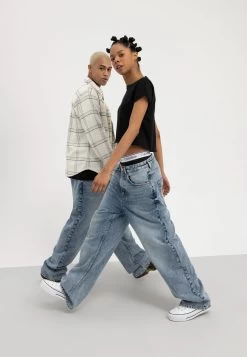 YOURTURN Baggy Jeans Unisex - Relaxed Fit Jeans - Dark Blue Denim 8 YOURTURN Baggy Jeans Unisex - Relaxed Fit Jeans - Dark Blue Denim -Yourturn 47039cf62e0e4223bb19b517ea683054