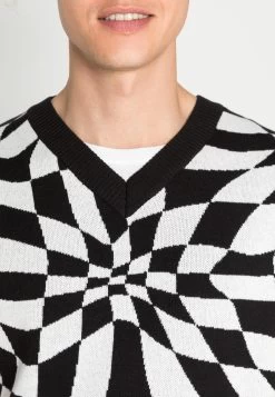 YOURTURN Distorted Check Vest Unisex - Trui - Black/White -Yourturn 7dcb994c98d14ce7a38fa74356cb62c7