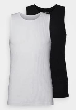YOURTURN Slim Fit Ribbed Tank Unisex 2 Pack- Top - White/Black -Yourturn 9bef1e2c291b408494d2cd2eeb9b8cc1