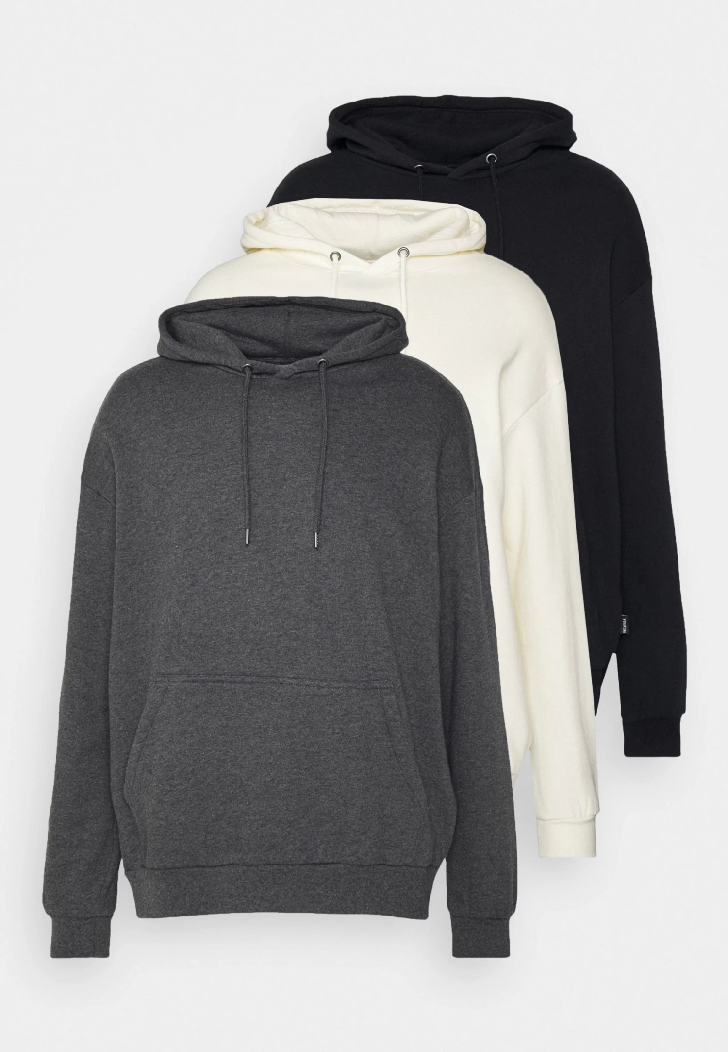 YOURTURN Unisex 3 Pack - Hoodie - Black/Mottled Dark Grey/Off White 6 YOURTURN Unisex 3 Pack - Hoodie - Black/Mottled Dark Grey/Off White - Afbeelding 6