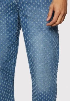 Phluid Project X Yourturn - Heavily Distressed - Relaxed Fit Jeans - Blue Denim -Yourturn a0070dfe3b3040e2bbfb1907bb222cd6