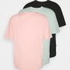 YOURTURN 3Pack Unisex - T-Shirt Basic - Black/Pink/Green
