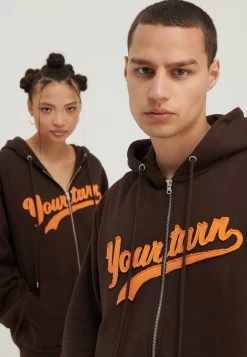 YOURTURN Unisex - Sweater Met Rits - Dark Brown -Yourturn aca6093816a1461ab9b0c0a451d461c7