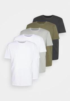 YOURTURN Unisex 5 Pack - T-Shirt Basic - White/Olive /Black -Yourturn fd0cb44c209a4deebcd571033de05bdb